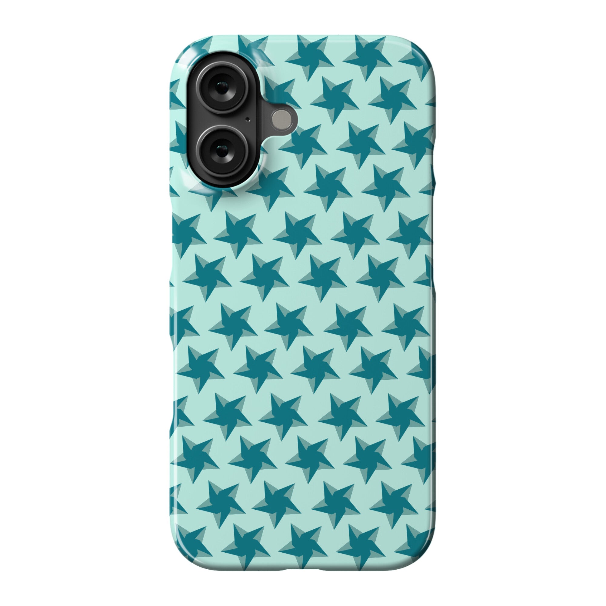 Teal Star Pattern Phone Case